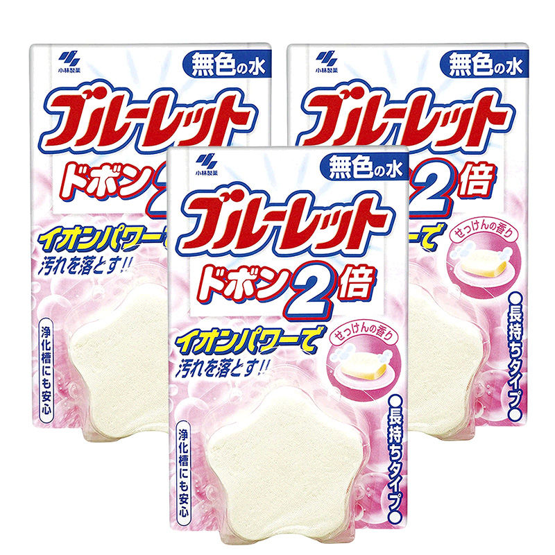 小林制药马桶洁厕灵水箱用离子去污皂香120*3泡泡洁厕块洁厕宝清洁剂日本原装进口 西柚香型120g*3