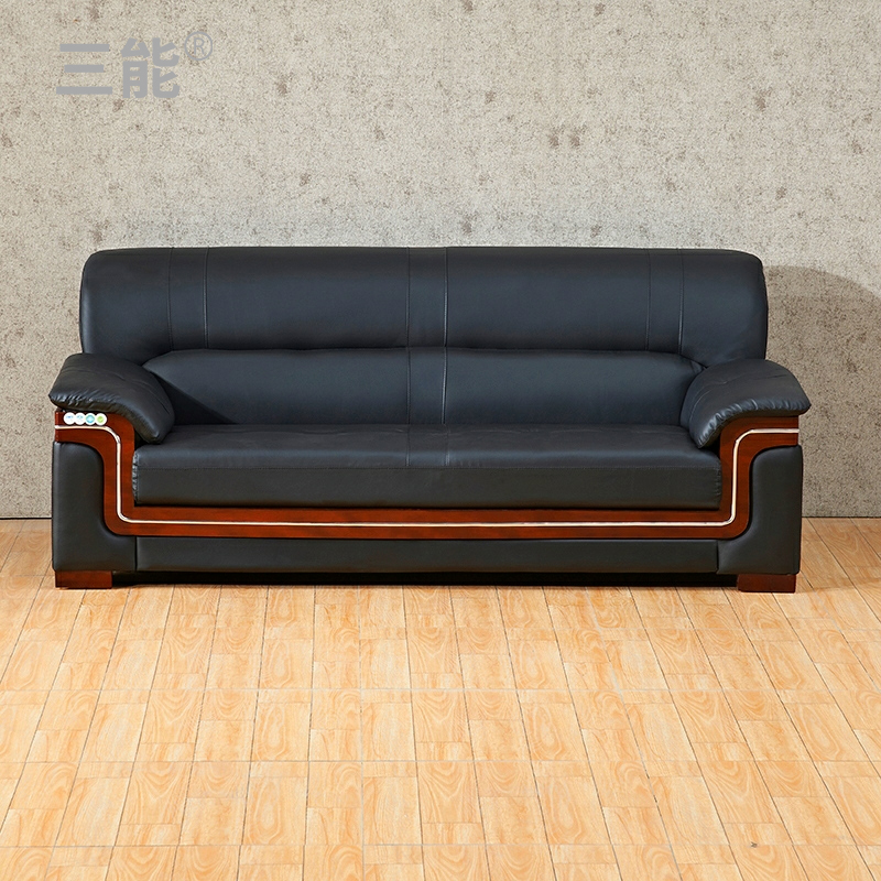 三能 办公家具办公沙发茶几组合商务单人接待室简约现代会客三人位办公室沙发高清大图