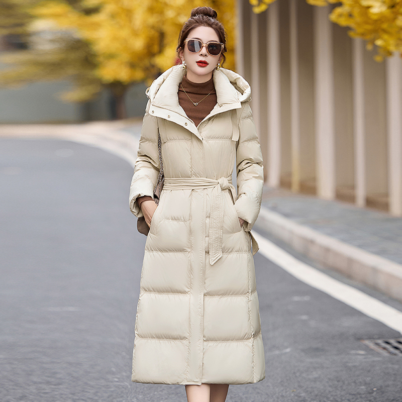 高端欧货羽绒服女冬季2024新款过膝90白鸭绒高级感加厚中长款保暖外时尚羽绒服秋冬新款宽松大码冬季羽绒服女女款加厚外套冬高清大图