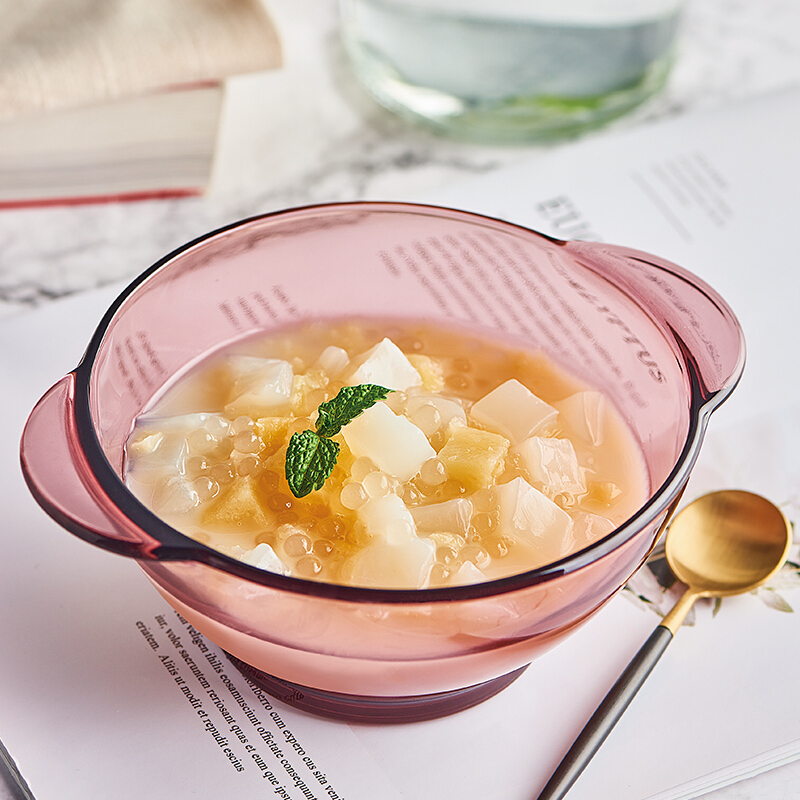 美国康宁餐具(Corningware)浪漫紫色耐热透明玻璃碗碟盘4件组套装高清大图
