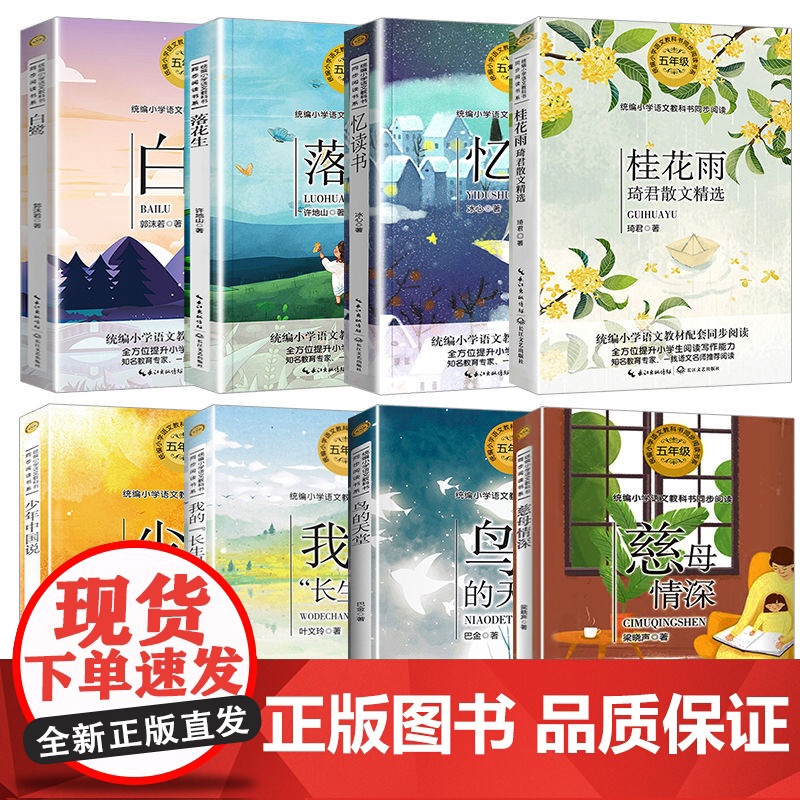 五年级读课外书全套8册小学语文教材拓展阅读书慈母情深鸟的天高清大图