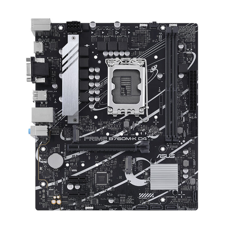 华硕(ASUS)PRIME B760M-K D4主板+13代英特尔 i3-13100F CPU主板套装