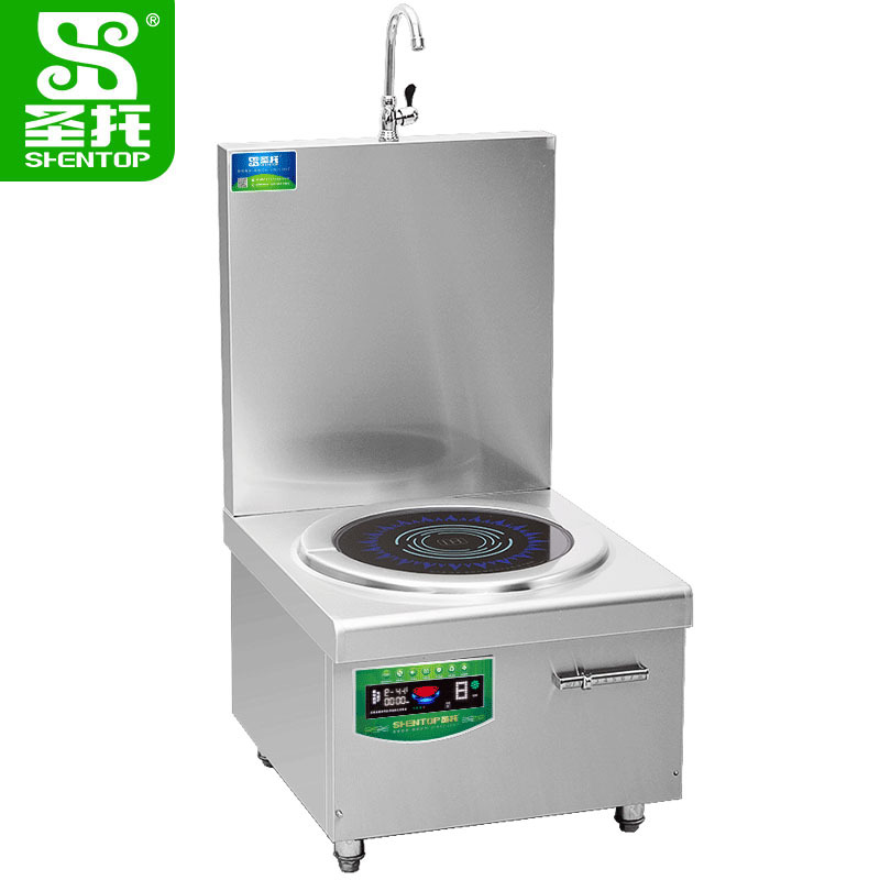 圣托(Shentop)304#不锈钢单头电矮汤炉 15KW 学校食堂平面高汤炉 DCE30