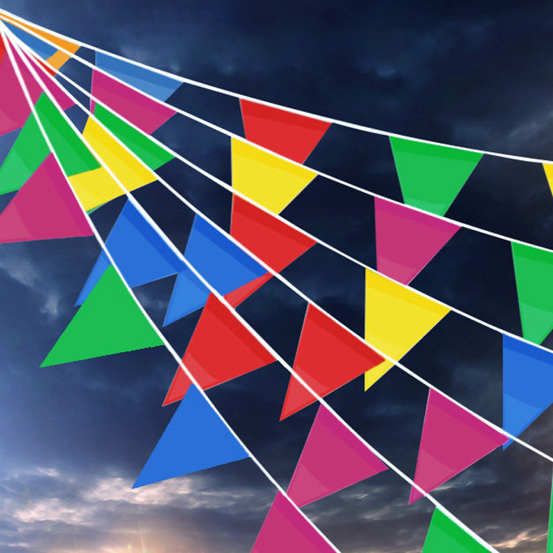 三角串旗婚庆结婚用品公司年会开业拉花创意婚礼装饰布置吊旗彩旗白绳