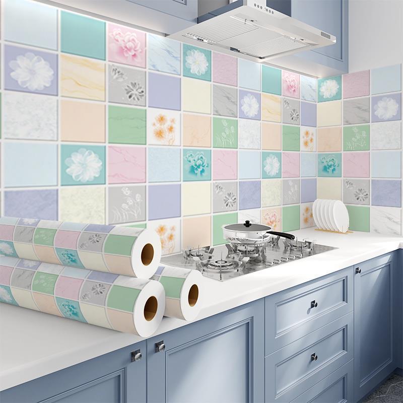 厨房防油贴纸自粘防火耐高温家用油烟贴橱柜灶台瓷砖防水自粘墙贴全