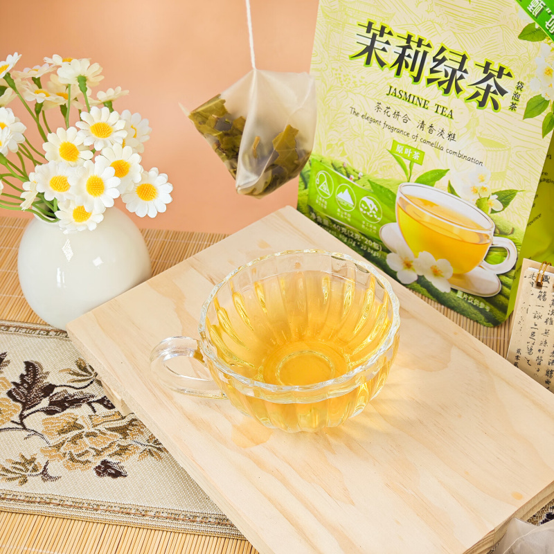 知福茉莉绿茶袋泡茶独立三角包好山茉莉绿茶高清大图