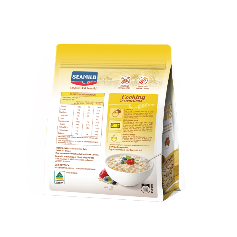 澳洲原装进口西麦SEAMILD饱腹代餐即食冲饮原味营养燕麦片500g装高清大图