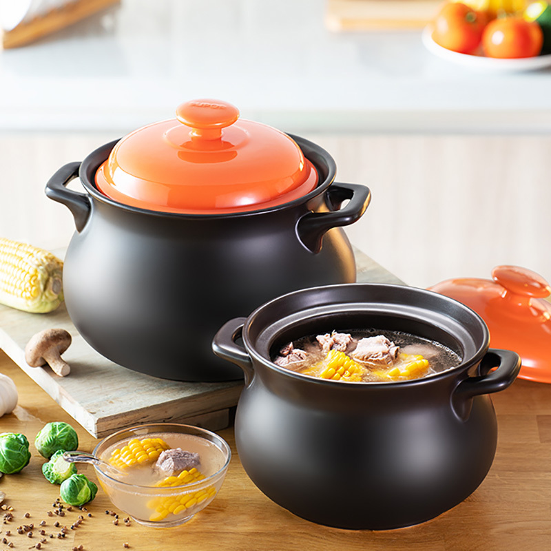 橙色45l苏泊尔supor砂锅汤锅炖锅45l新陶养生煲惠系列陶瓷煲