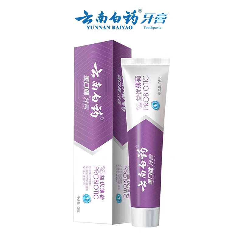 云南白药金口健益优牙膏清新激爽薄荷105g高清大图