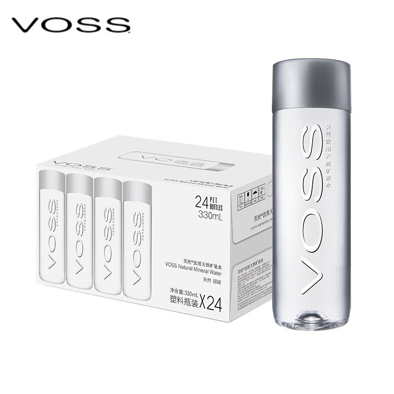 VOSS芙丝 饮用天然矿泉水(塑料瓶) 弱碱性水 330ml*24瓶(单位:箱)