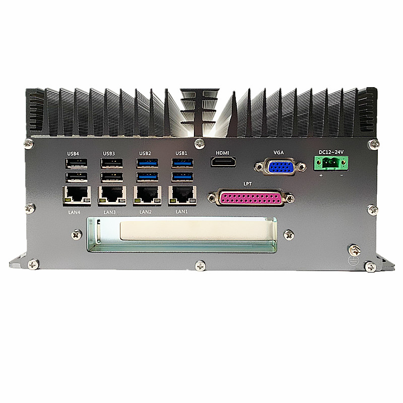 Tuunwa无风扇酷睿6代嵌入式小型工控机服务器EICC-6964VH支持6个com4个千兆网口1个Mini PCIe扩展槽1个PCI槽(i7-6700 8GB 1TB 固态)