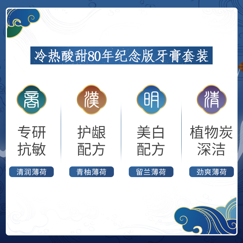 冷酸灵 国博专研联名款牙膏套装 双重抗敏 清新口气 成人家庭量贩装