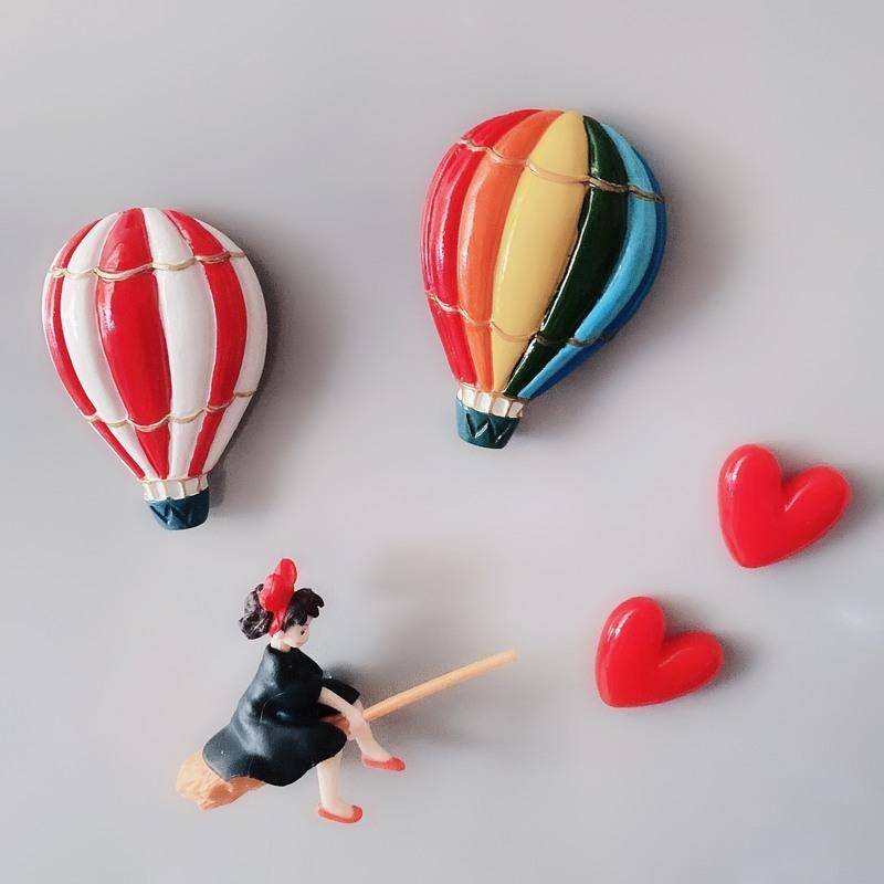 真智力动漫磁性冰箱贴磁贴 小扫把女孩可爱装饰吸铁石磁铁动画立体 小魔女套装热气球-5个磁性玩具