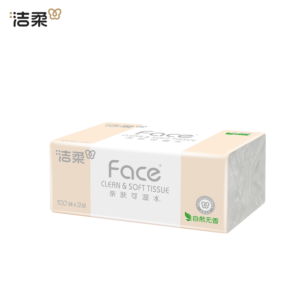 洁柔(C&S) 粉Face系列抽纸100抽3层24包高清大图