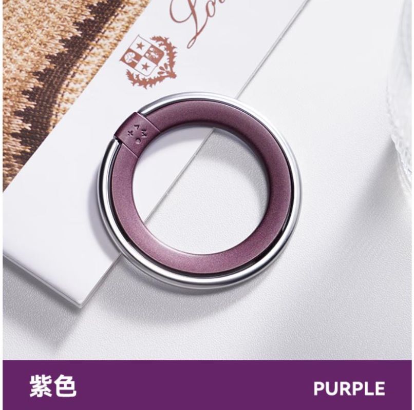 摩米士(MOMAX)手机指环扣支架桌面直播超薄环扣支撑金属磁吸后背床头懒人手机扣支架苹果华为小米通用 紫色高清大图