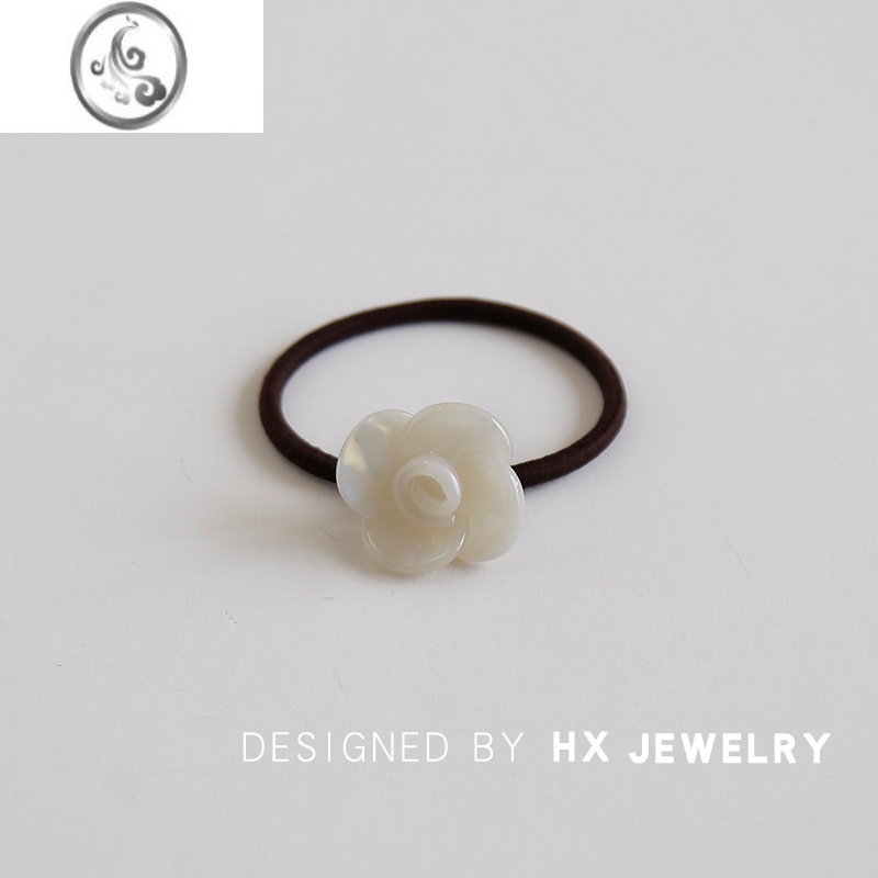 JiMi小众设计简约森系发圈幻彩醋酸玫瑰花朵头绳高弹力扎头发皮筋头饰