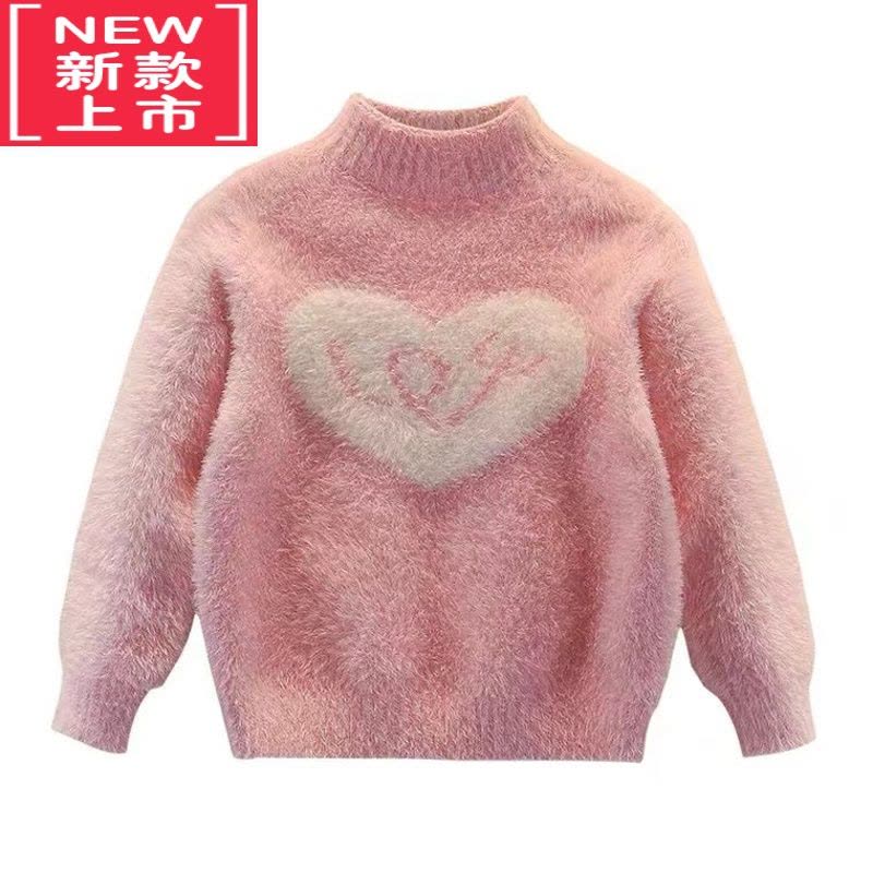 可莉允童装毛衣女童2022新款秋冬装宝宝中大童儿童加绒加厚打底衫图片