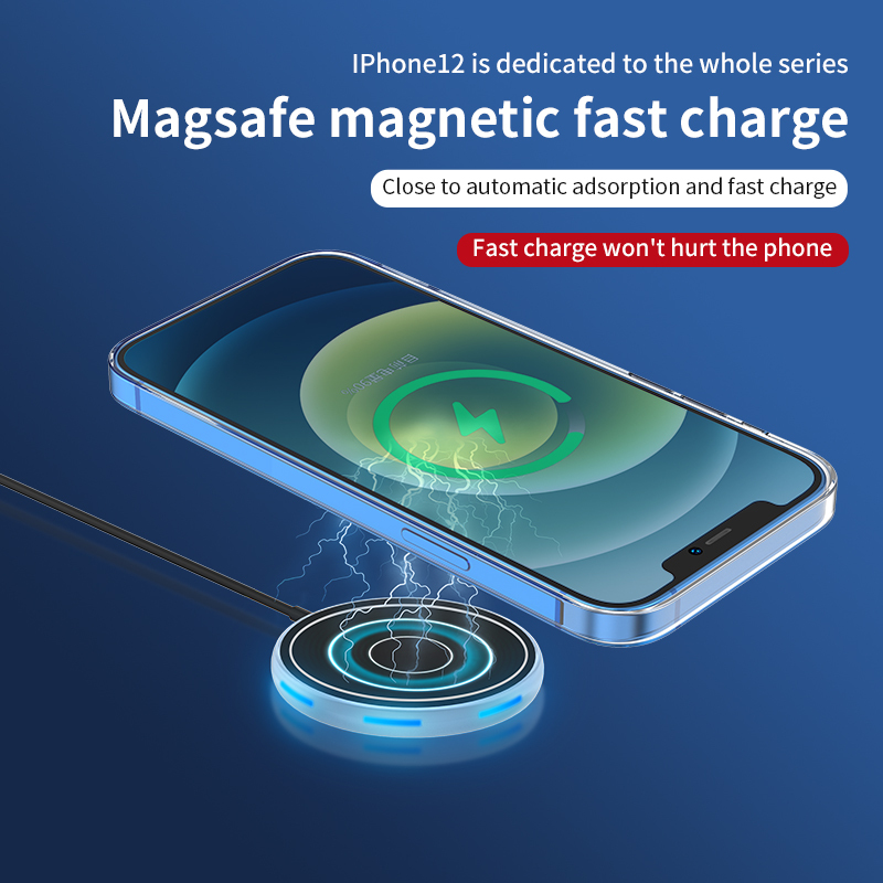 ZNNCO 苹果无线充电器15W磁吸快充适用iPhone14/13/12/11ProMaxmini 白色[低温快充丨强磁
