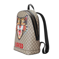 GUCCI 古驰 Angry Cat GG Supreme 系列米色人造帆布男士包袋 419584-9AX1T-8652