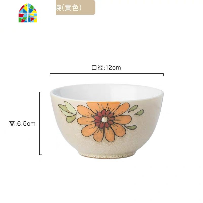 创意轻奢餐具碟套装家用单个饭碗陶瓷汤面大碗手绘菜碗