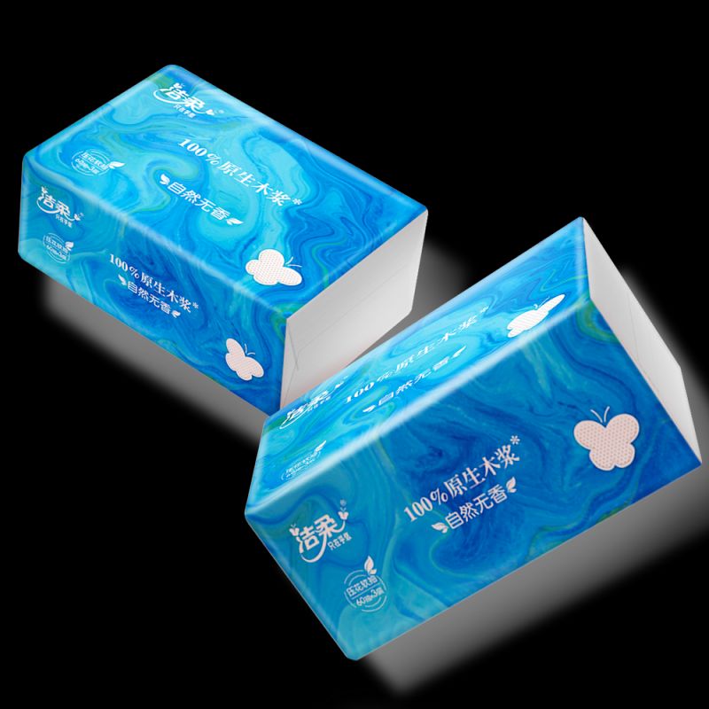 洁柔 小方抽商用软抽压花3层60抽60包 新老款随机发货高清大图