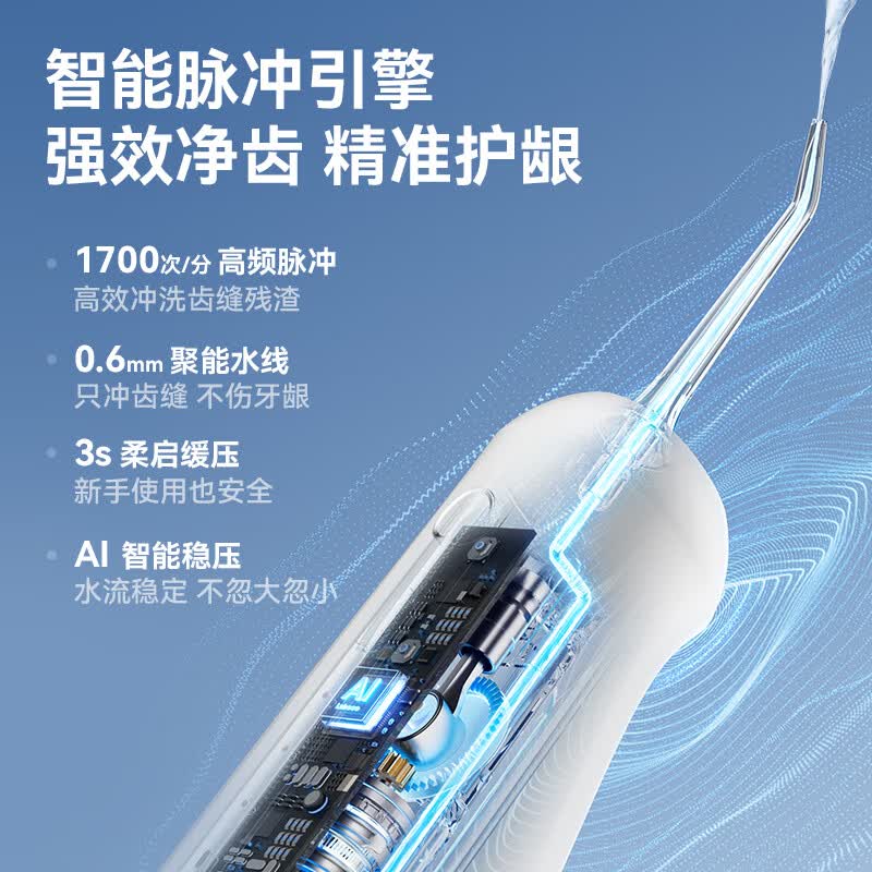 力博得智能冲牙器A10 家用便携式水牙线口腔清洁器电动冲牙器充电式 LBE-0071A高清大图