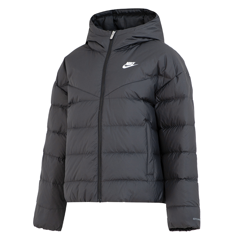 nike耐克短款羽绒服女2022冬季保暖运动服黑色连帽外套dq5904010