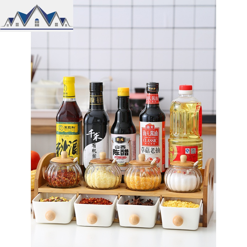 创意陶瓷调料盒套装厨房用品用具调料罐佐料盒盐罐收纳盒家用套装 三维工匠