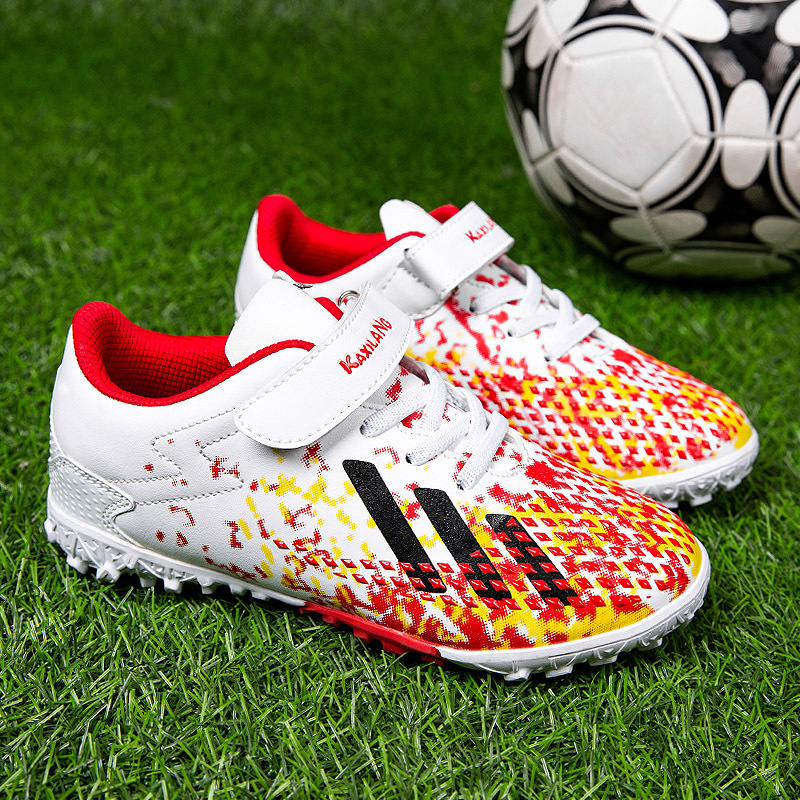 邦塞斯魔术贴足球鞋tf碎钉训练鞋儿童运动鞋青少年小学生专用男童鸳鸯