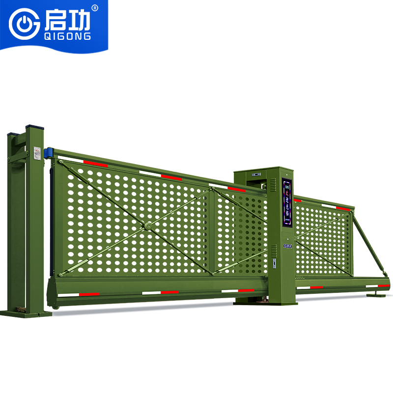 启功 智能电动铝合金悬浮折叠门单位学校小区直线平移大门 QG-XFMFVQ06