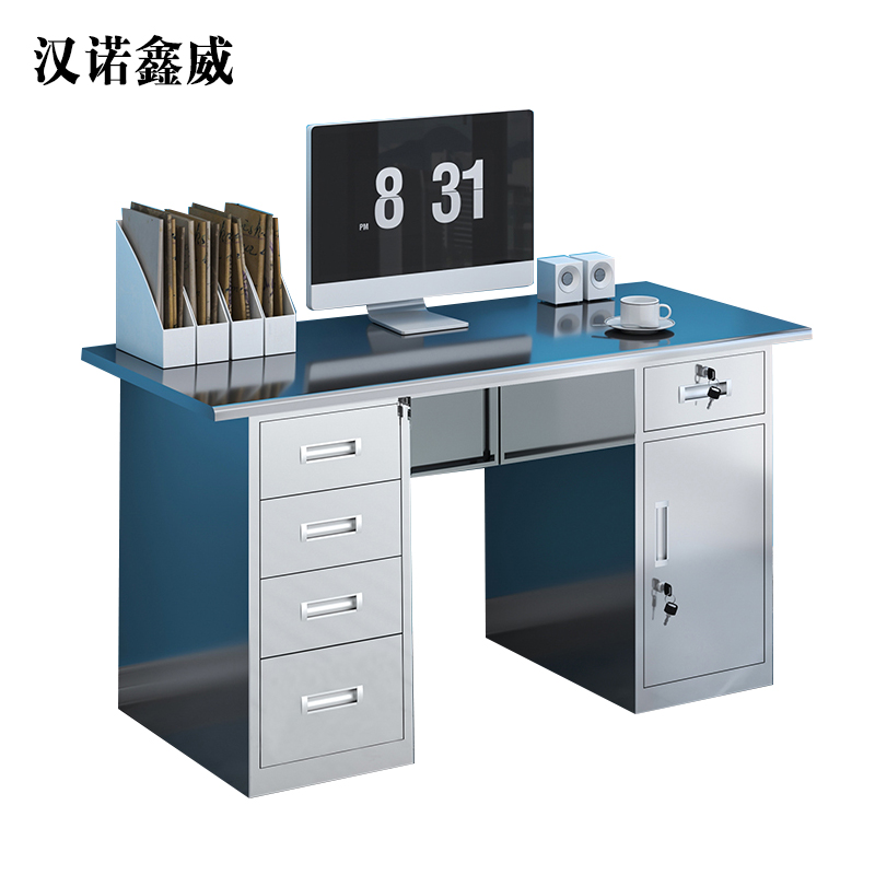 汉诺鑫威办公桌五斗一门[长1.4米]304食品级不锈钢高清大图