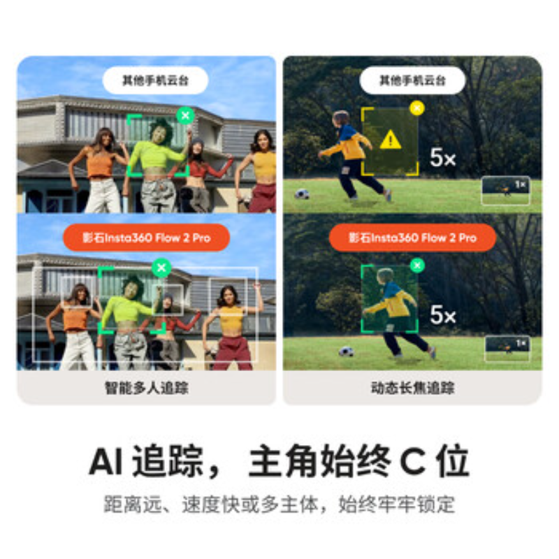 影石(Insta360) 手机稳定器Flow2 Pro 灵动白Vlog套装高清大图