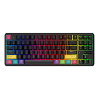 黑爵(AJAZZ)K870T蓝牙无线双模87键机械键盘RGB灯光手机平板笔记本游戏办公黑色青轴