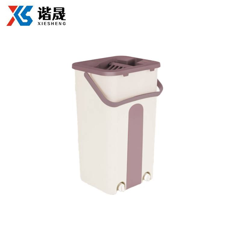 谐晟 免手洗平板拖把套装 绿色 普通款 拖把桶+拖把+2布 1套高清大图