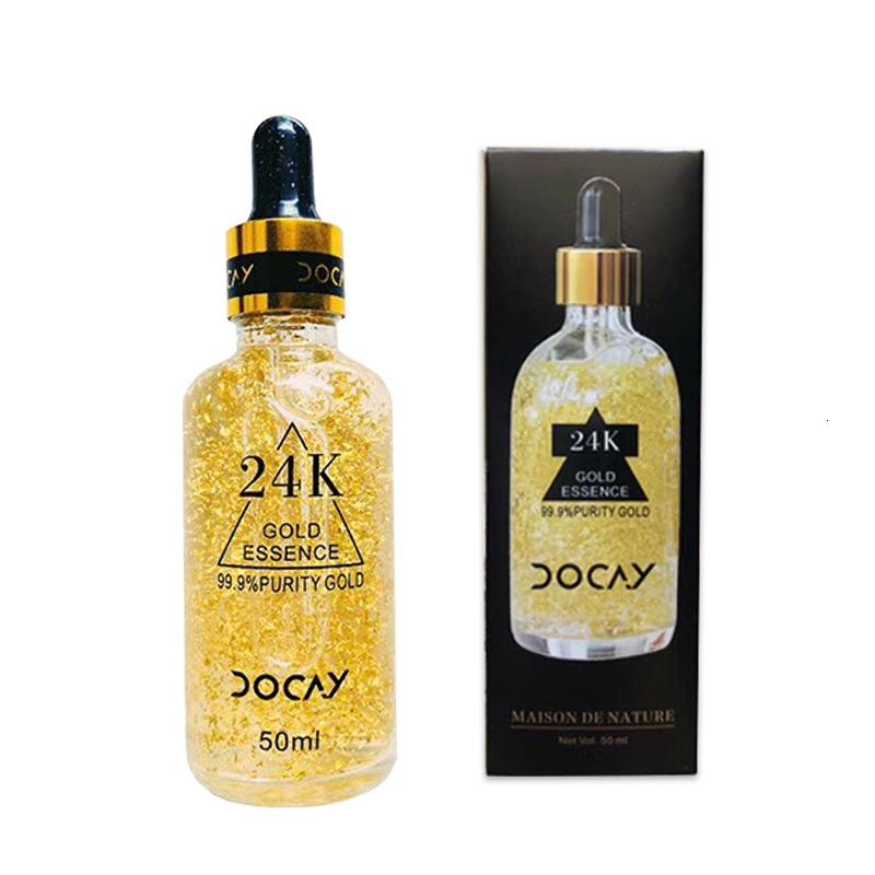 DOCAY24k黄金精华液[2支]金箔面部精华液补水保湿紧致肌肤淡化细纹不油腻适用50ml*2瓶