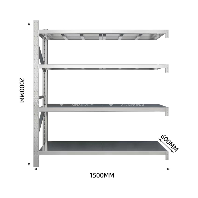 鑫星奈 XXN4012910 不锈钢货架201材质四层仓储货架 150*60*200cm/300kg副架高清大图