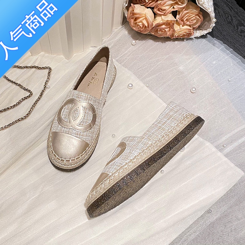 SUNTEK平底小香风渔夫鞋女2023秋季新款百搭豆豆鞋懒人一脚蹬单鞋乐福季高清大图