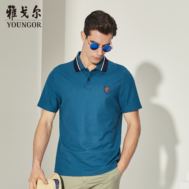 珠地水柔棉雅戈尔夏季男士短袖翻领t恤商务休闲纯棉弹力时尚宽松polo