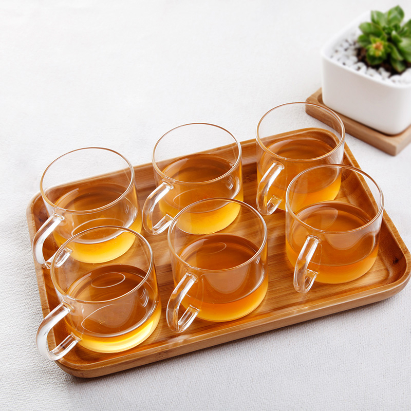 恒福(TEA MiLL)茶具 带柄(把手)玻璃小品杯 耐热玻璃 高透明度纯安全耐用否