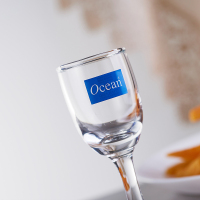 Ocean进口玻璃高脚小酒杯白酒杯烈酒杯一口杯30ML6只
