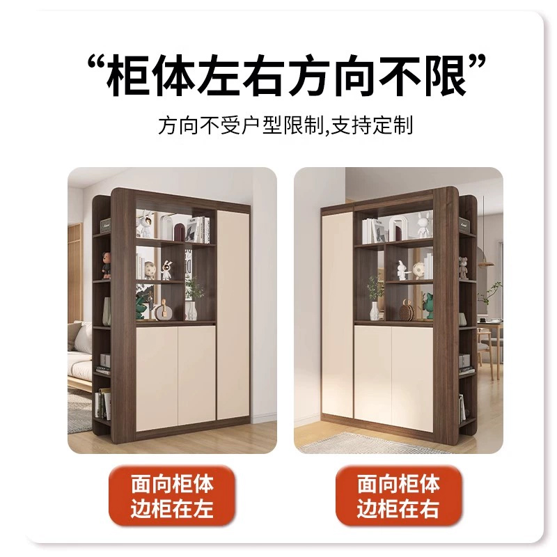 苏宁 质凡 现代简约隔断屏风柜门厅玄关鞋柜/ZF-XGG034/1000*350*1900mm高清大图
