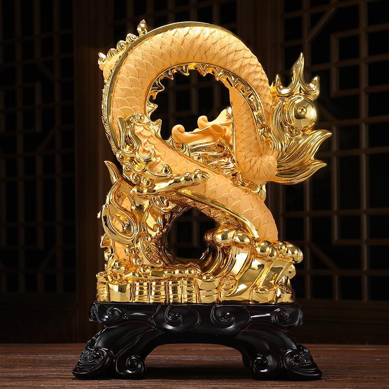 大号生肖龙摆件金龙摆设工艺品风水金龙家居客厅龙摆件