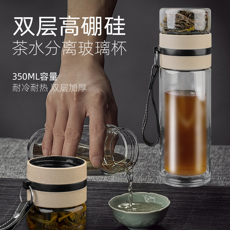 智美环球 温控玻璃杯套装六件套 商务礼品玻璃杯套装定制logo企业银行开业活动送客户伴手礼
