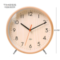 TIMESS实木钟表客厅座钟创意台式现代简约2024新款摆钟摆放式台钟 清新原木】实木边框