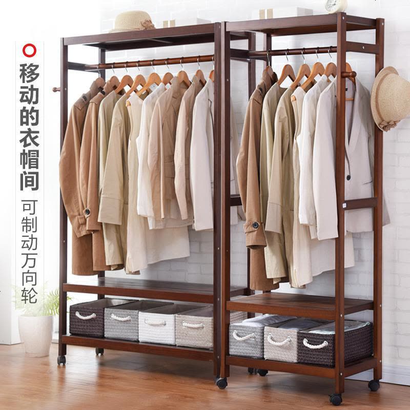 创意衣帽架实木落地卧室简易挂衣架落地衣架简约现代衣服架子图片