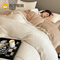 A类牛奶绒四件套加厚冬季珊瑚绒双面加绒冬天提花法兰绒1456