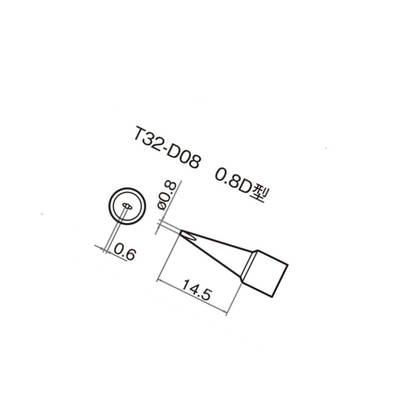 原装进口HAKKO(白光) FX890专用焊嘴一字(扁平)型 T32-D08 不涉及维保