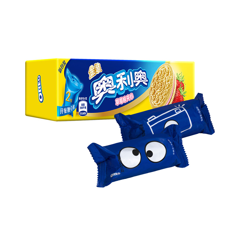 亿滋奥利奥(OREO) 夹心饼干 零食 金装草莓味97g
