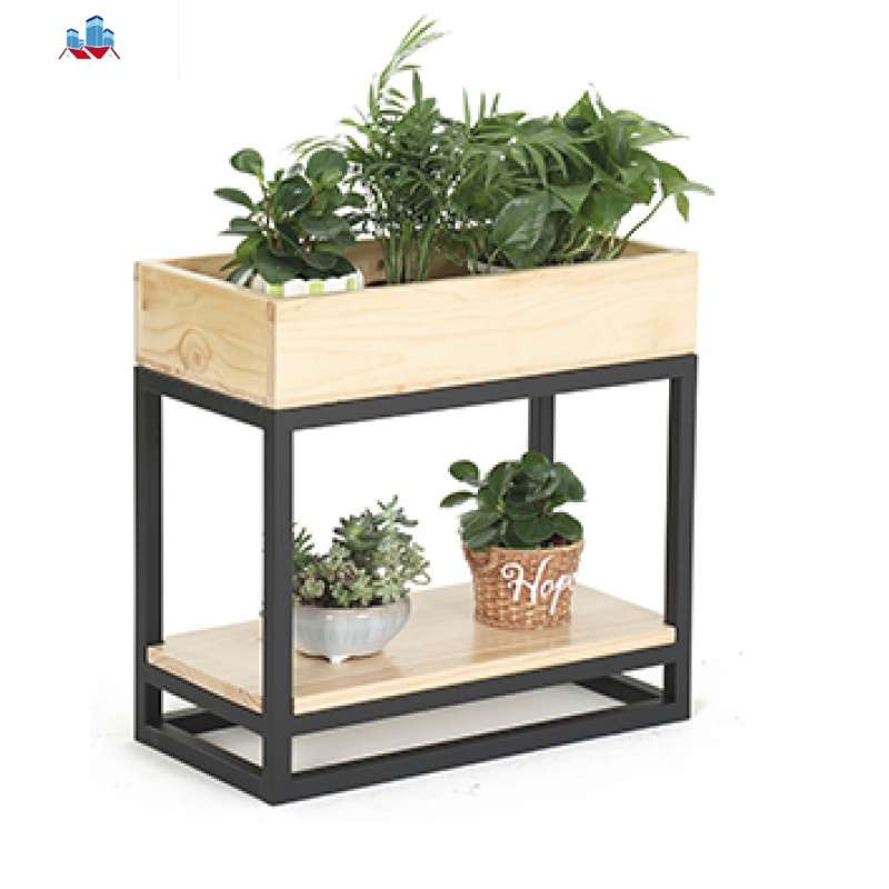 花架金属客厅餐厅花多层落地阳台实木多肉花盆架长方形泰空仓花架花几