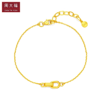周大福 ing系列 复古风几何双环 足金金手链(工费:458计价)F217309